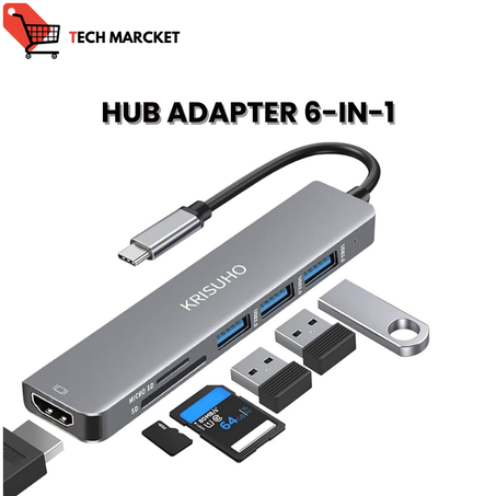 Yesido Hub Adapter 6-in-1