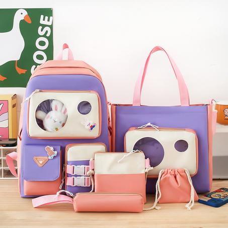 Ensemble de sacs d’école Kawai pour adolescents 5Pcs Guiyu