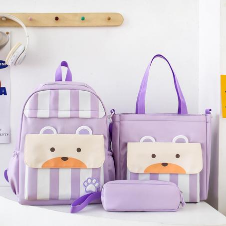 Ensemble de sacs d’école Kawai pour adolescents 3Pcs Ours