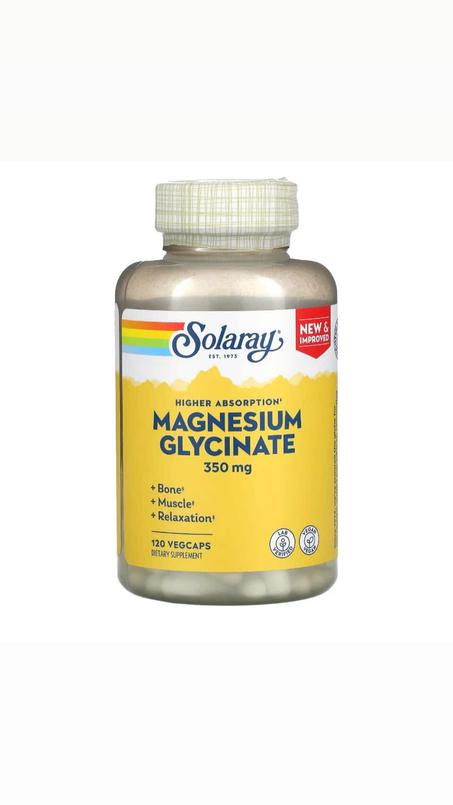 Solaray Magnesium Glycinate 350 mg – 120 كبسولة نباتية