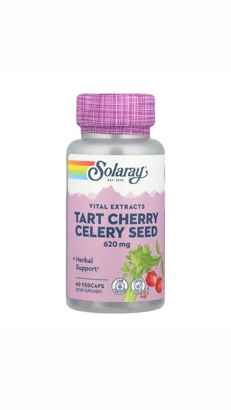Solaray, Griotte et graines de céleri, 620 mg, 60 VegCaps