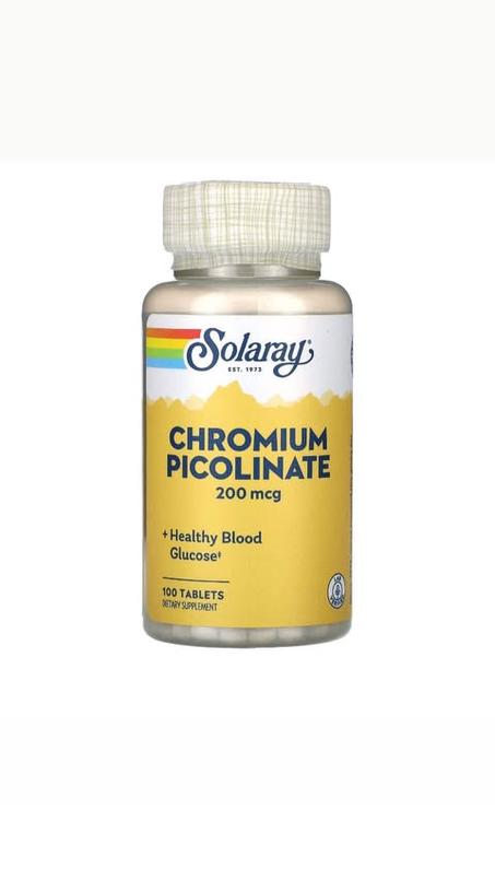 Solaray, Picolinate de chrome, 200 µg, 100 comprimés