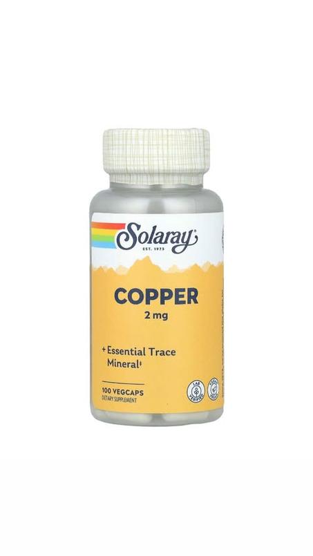 Solaray, Cuivre, 2 mg, 100 VegCaps