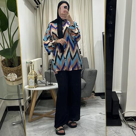 Chemises Oversize Et Pantalon Carré noire