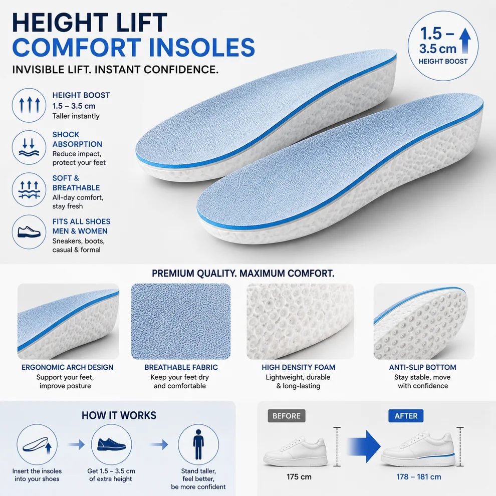 نعال زيادة الطول - Height Boost Insoles