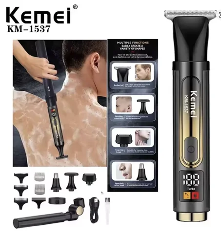مجموعة أدوات العناية بالجسم KEMEI للرجال – ماكينة حلاقة الظهر وتشذيب الجسم