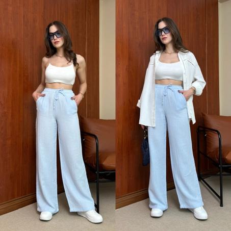 Pantalon oversize en lin