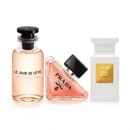 PACK: LOUIS VUITTON LE JOUR SE LÈVE EDP 100ML + Prada Paradoxe Intense Edp 90ML + Tom Ford SOLEIL BLANC 100ML