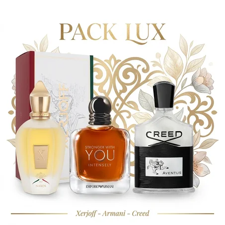 Pack Luxe Xerjoff Naxos , Stronger with you Intensly et Creed Aventus.