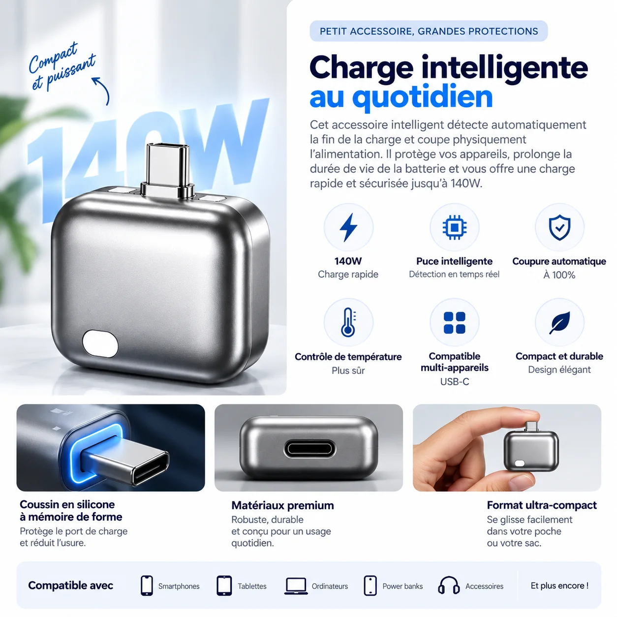 ⚡ Chargeur Intelligent 140W