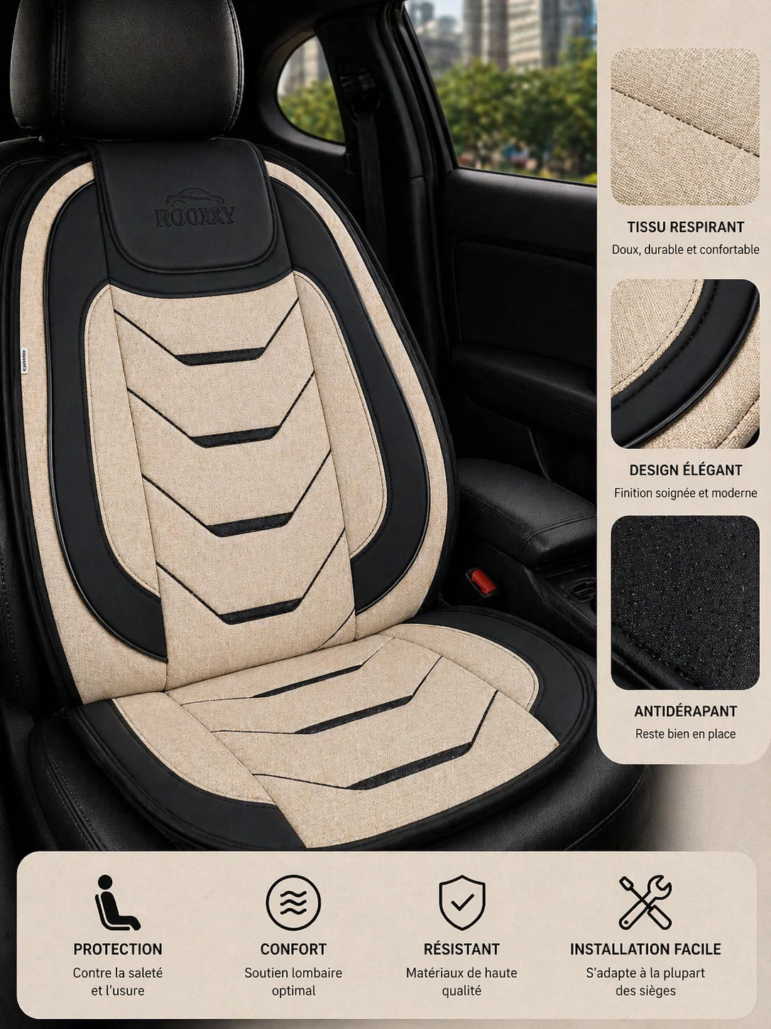 Housse tissu voiture Roky