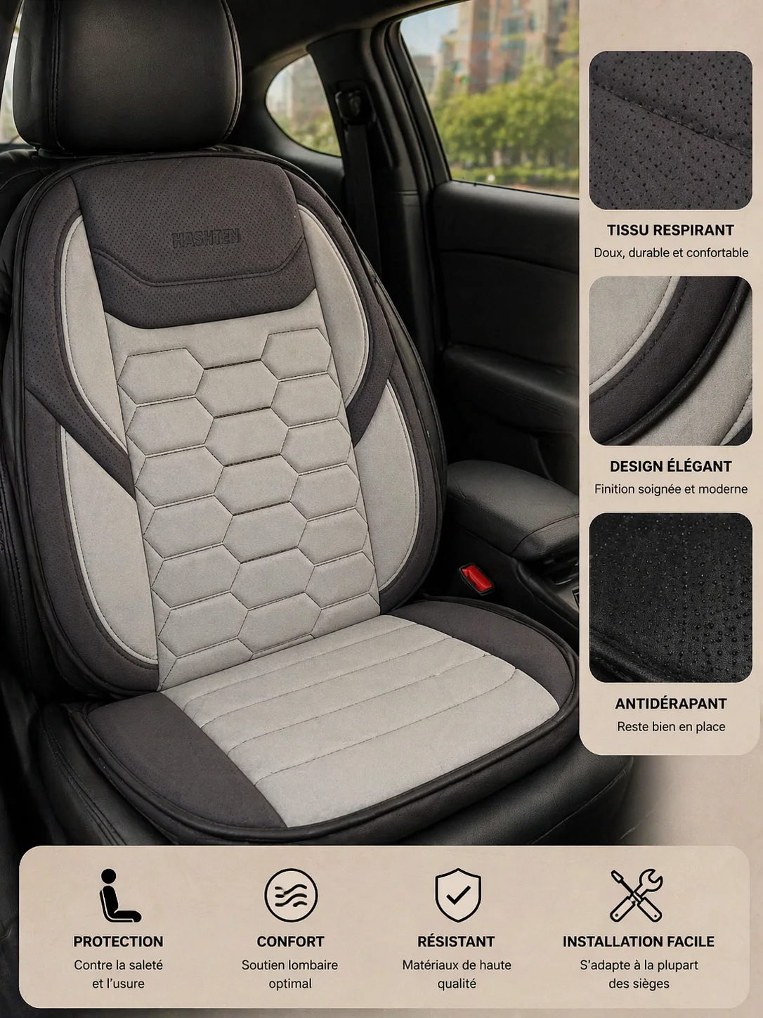 Housse tissu voiture Roky
