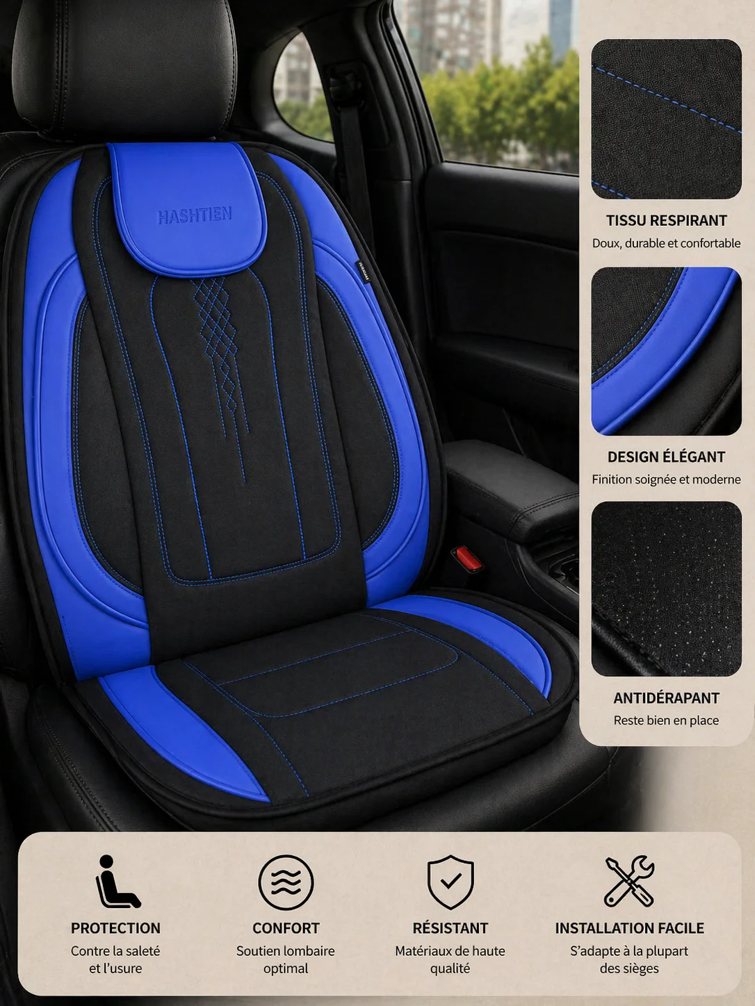 Housse tissu voiture Roky
