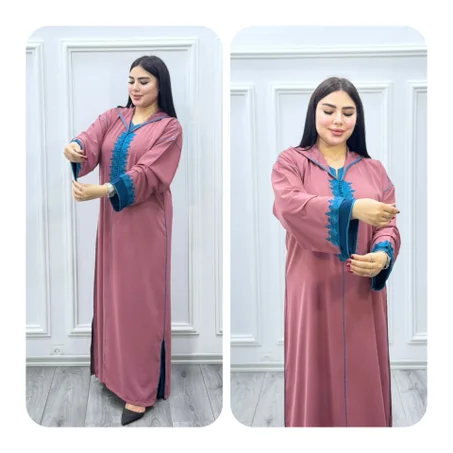 جلابة مخزنية "دوبياس" بكريب روزا