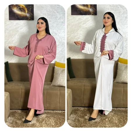 جلابة مخزنية "دوبياس" بكريب روزا