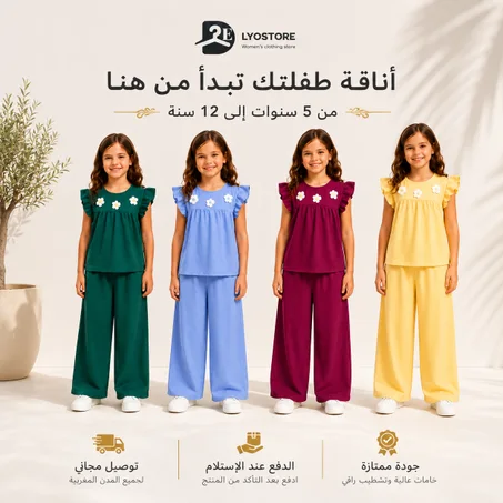 طقم بناتي أنيق من قطعتين
