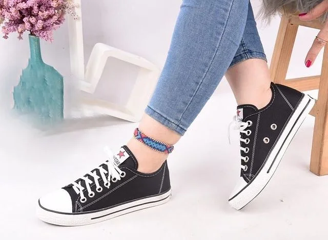 chuck all starsSpring Convirs Sport Shoes for Girls Jeans Denim Flat Canvas Shoes