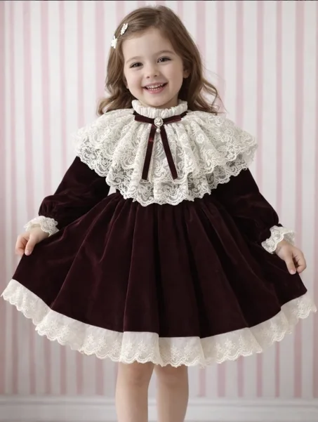 Robe en Velours Pour Enfant