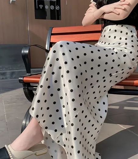 Jupe Polkadots Satin pour femme