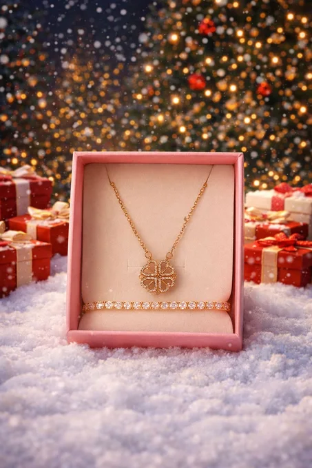 باك Aourlia الفاخر – قلادة ذهبية + سوار عصري | عرض رأس السنة 🎁