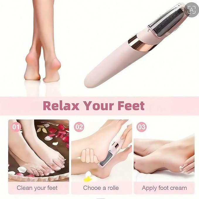 FLAWLESS broyeur de pieds électrique automatique callosités des pieds frottant pédicure dissolvant de callosités de peau morte pour Machine de beauté des pieds