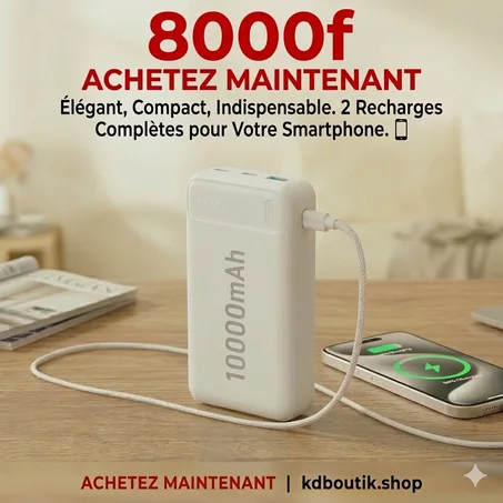 Chargez votre téléphone jusqu’à 10 fois avec ce Power Bank puissant 1000MAH🔥