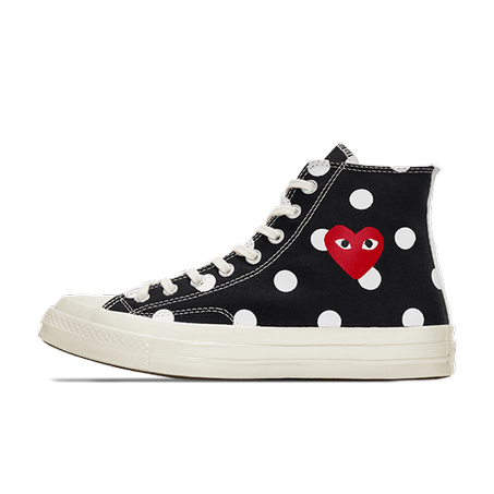 "Converse Chuck Taylor All-Star 70s HI Comme des garçons Polka Dot Black"