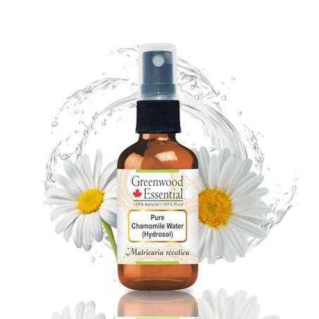 Greenwood Essential Agua floral de manzanilla pura (hidrosol) (Matricaria recutica) 100% natural, grado terapéutico, 1.7 fl oz