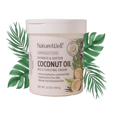 Crema facial y corporal hidratante NatureWell, Aceite de coco