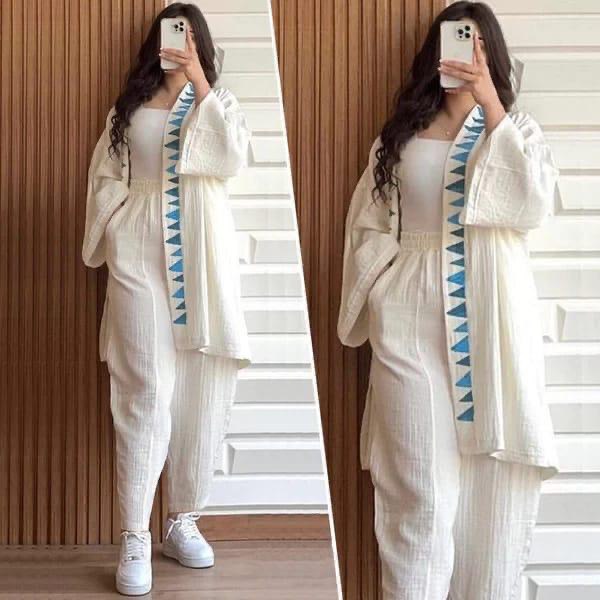 طقم صيفي أنيق بثلاثة ألوان عصرية… إطلالة مريحة وراقية في كل مناسبة!