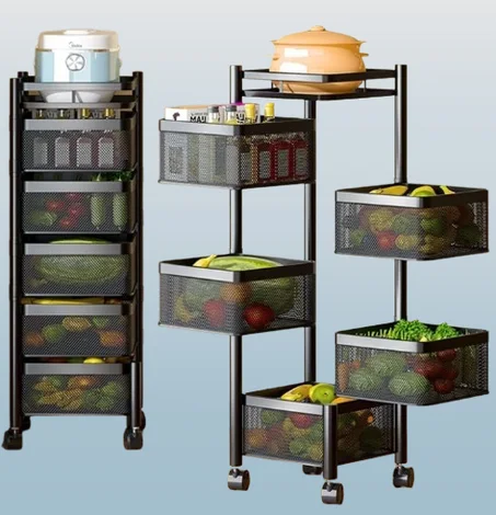 عربة تخزين دوّارة أنيقة وقوية - حل ذكي لكل ركن مكتظ في منزلك