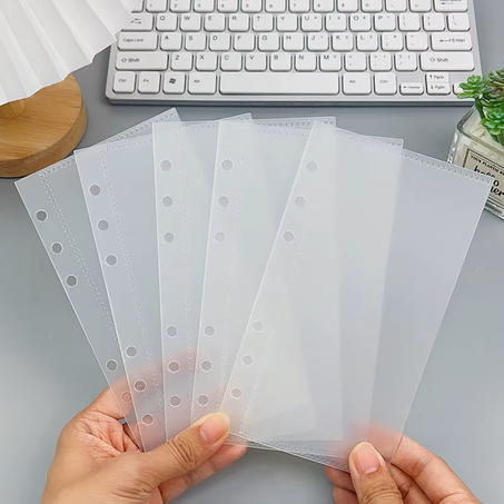 مظاريف شفافة مفتوحة من الجانب بدون سحاب، مقاس A7 A6، مزودة بجيوب لحفظ النقود، نظام محفظة التحدي للميزانية