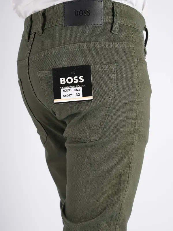 Pantalon en toile piqué léger 100% coton Coupe Normal Ref-HV5ZZ31P ( Vert Royale )