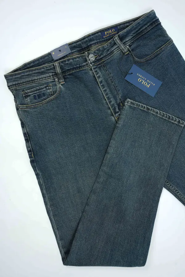 Jean Polo Bleu Vert 100% Coton Coupe Normal Ref-PO55SF31V