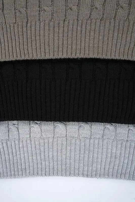 Pack 3 Pulls Ralph col rond en coton 100%  Ref-RD91L03 ( Gris + Noir + Beige Foncé )