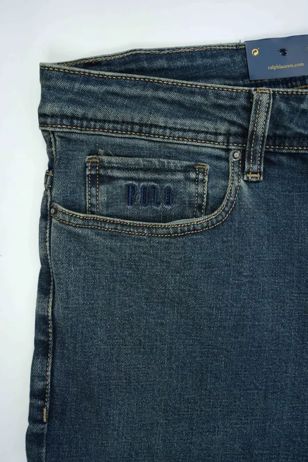 Jean Polo Bleu Vert 100% Coton Coupe Normal Ref-PO55SF31V