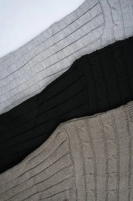 Pack 3 Pulls Ralph col rond en coton 100%  Ref-RD91L03 ( Gris + Noir + Beige Foncé )