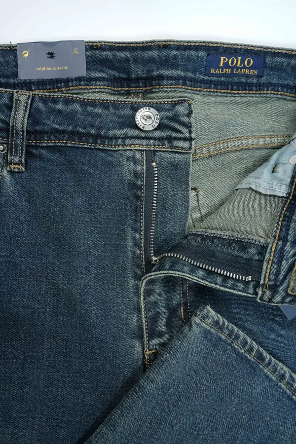 Jean Polo Bleu Vert 100% Coton Coupe Normal Ref-PO55SF31V