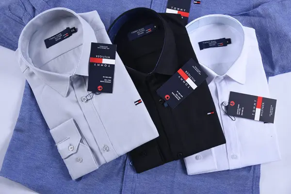 Chemise Tommy Oxford coton piqué Ref-Pc07810 ( Blanche )