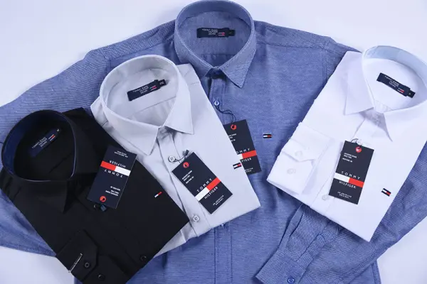 Chemise Tommy Oxford coton piqué Ref-Pc07810 ( Noir )