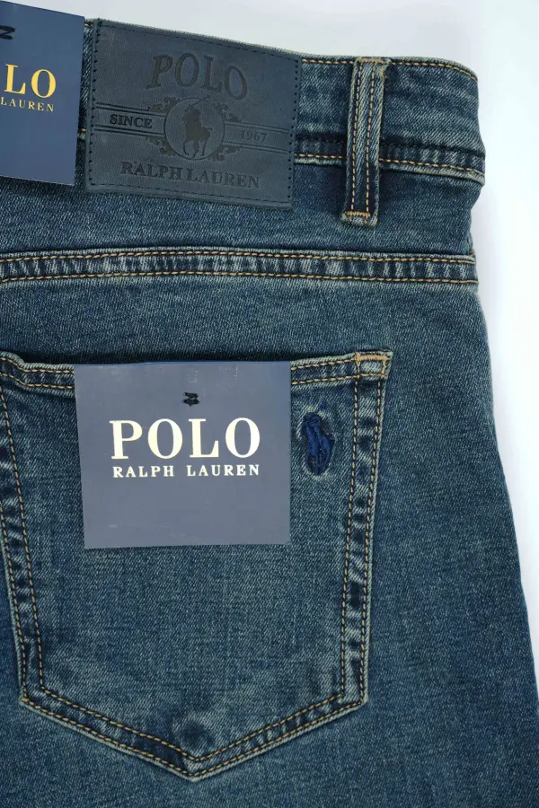 Jean Polo Bleu Vert 100% Coton Coupe Normal Ref-PO55SF31V
