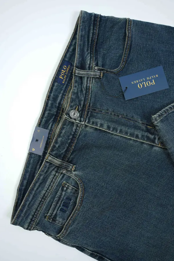 Jean Polo Bleu Vert 100% Coton Coupe Normal Ref-PO55SF31V