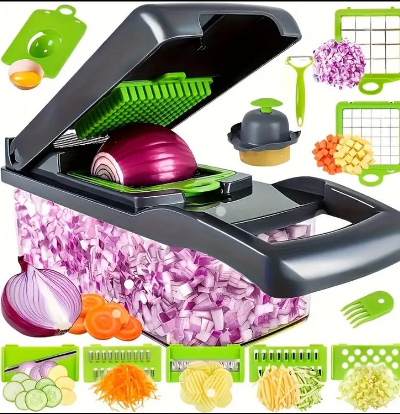 🥗 هاشور الطعام المتعدد الوظائف 14 في 1 – سهولة وسرعة في كل وجبة!