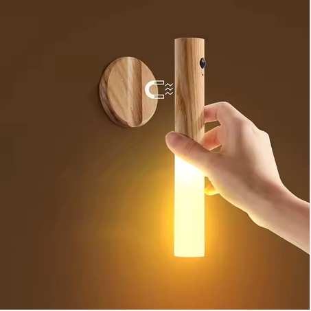 مصباح LED ذكي بحساس حركة تلقائي وقابل لإعادة الشحن، تصميم مغناطيسي للتركيب بسهولة، مناسب للجدران، المطابخ، والخزائن