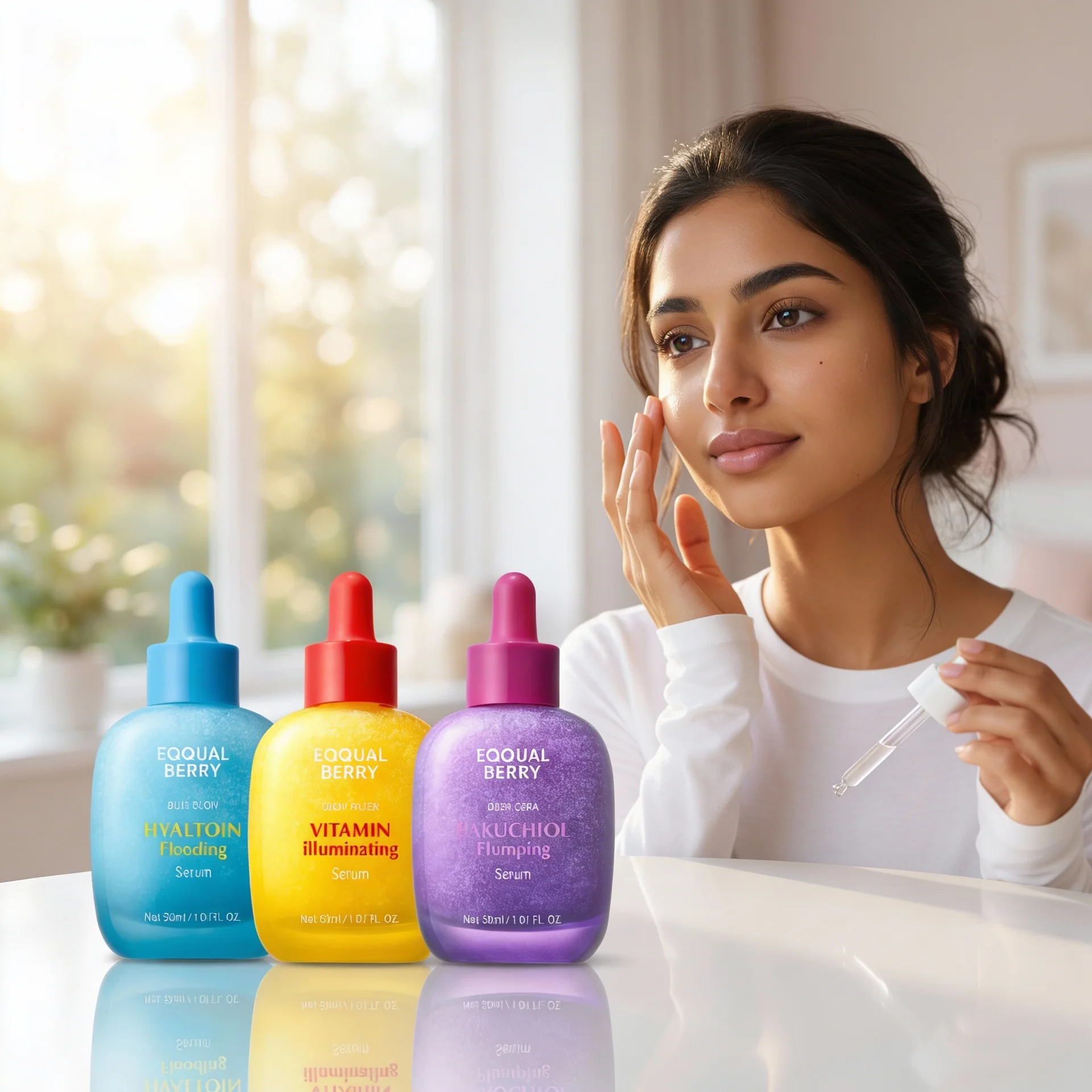 مجموعة EQQUAL BERRY المتكاملة (إيكوالبيري الموف – سيروم بديل الريتينول 30 مل - إيكوالبيري الأزرق - سيروم هيالتوين المغذي, 30 مل - ايكوال البيري الأصفر - لمحاربة الشيخوخة و تفتيح البشرة مع فيت