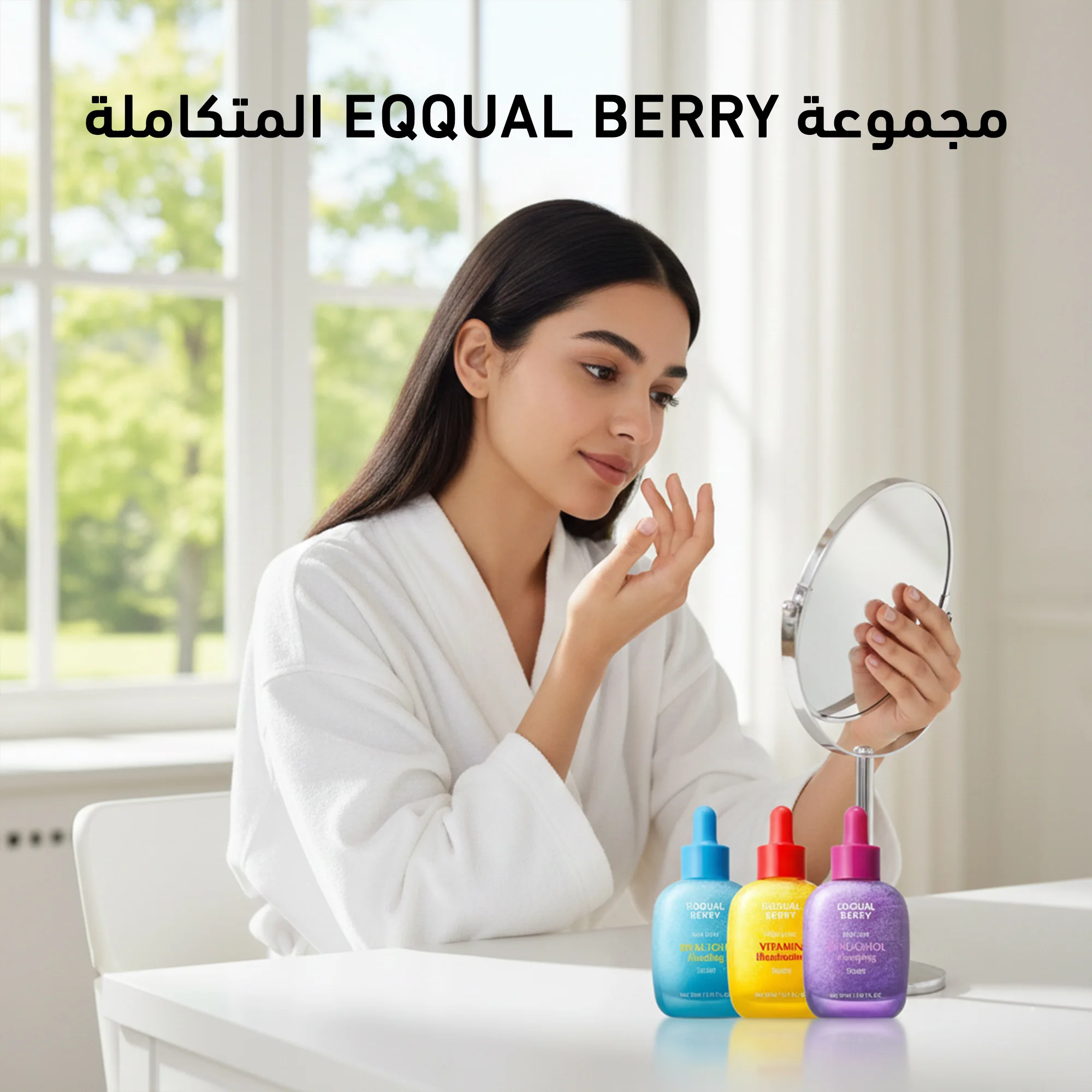 مجموعة EQQUAL BERRY المتكاملة (إيكوالبيري الموف – سيروم بديل الريتينول 30 مل - إيكوالبيري الأزرق - سيروم هيالتوين المغذي, 30 مل - ايكوال البيري الأصفر - لمحاربة الشيخوخة و تفتيح البشرة مع فيت