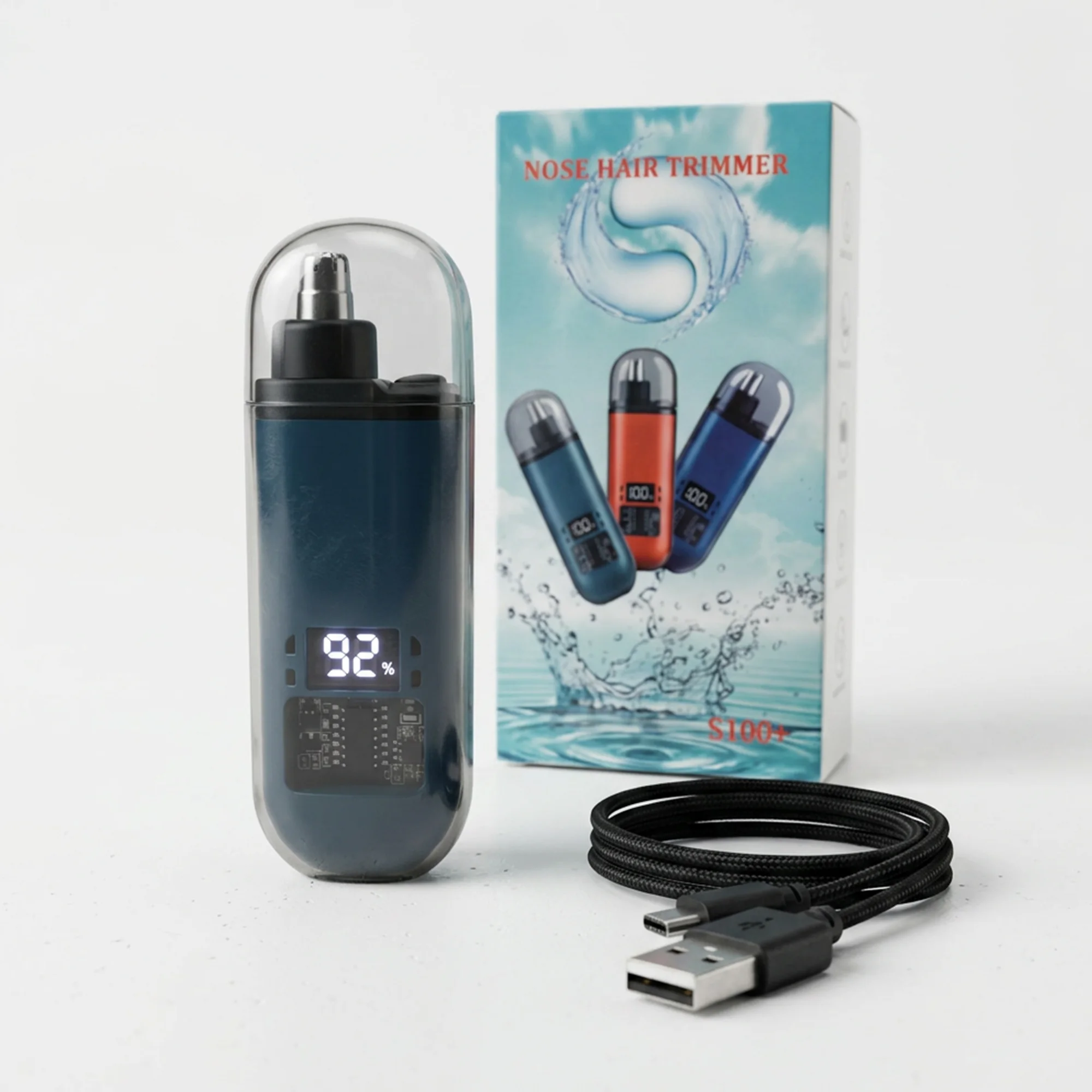 ماكينة تشذيب شعر الأنف الكهربائية، صغيرة الحجم, محمولة، مناسبة للرجال والنساء، شحن USB، استخدام لاسلكي