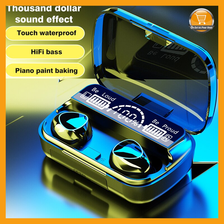 Écouteurs sans fil M10 TWS Bluetooth, oreillettes étanches avec Microphone