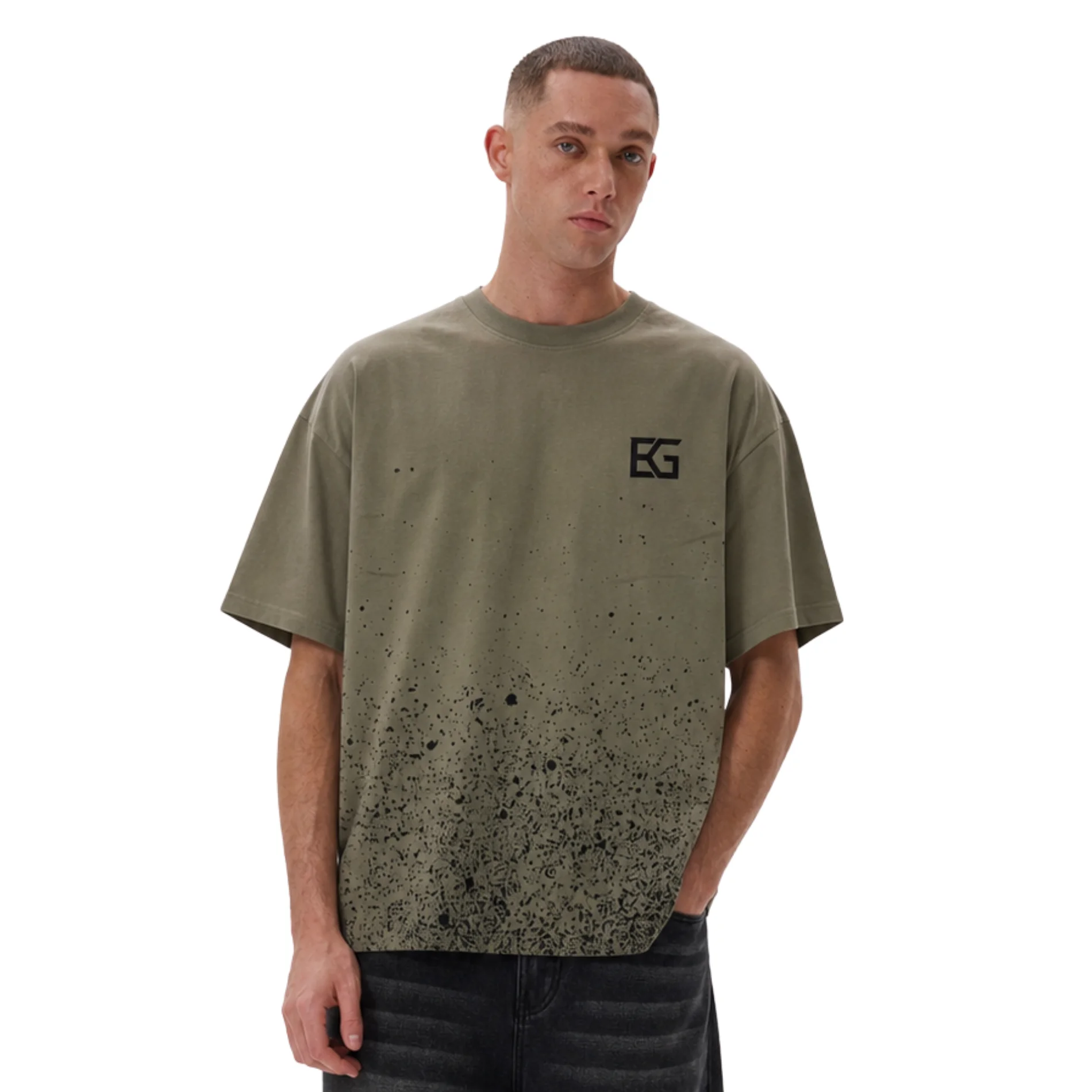T-SHIRT OVERSIZED DARK OLIVE GREEN