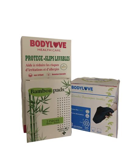 Pack 6 ( 3serviettes hygiéniques + 5 protège-slips + bambou pads )